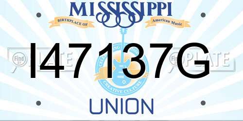 I47137G Mississippi License Plate
