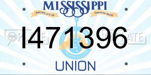 I471396 Mississippi License Plate