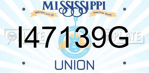 I47139G Mississippi License Plate