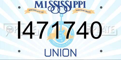 I471740 Mississippi License Plate