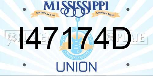 I47174D Mississippi License Plate