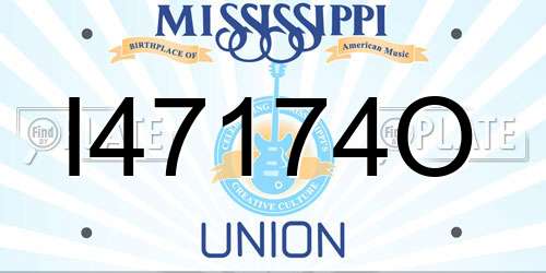 I47174O Mississippi License Plate