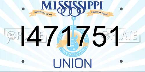 I471751 Mississippi License Plate