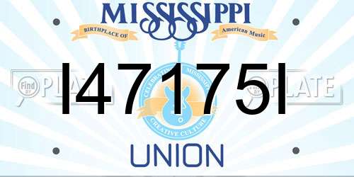 I47175I Mississippi License Plate