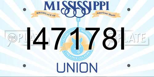 I47178I Mississippi License Plate