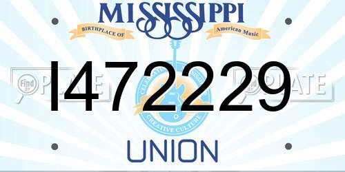 I472229 Mississippi License Plate