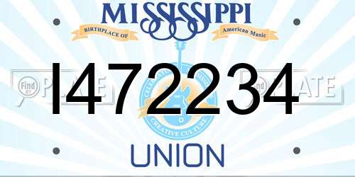 I472234 Mississippi License Plate