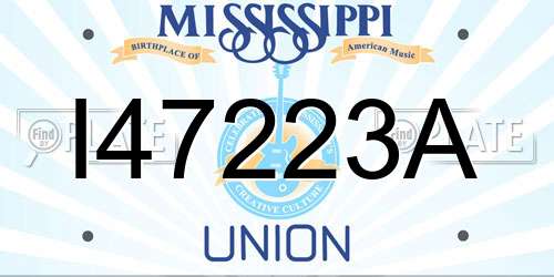 I47223A Mississippi License Plate