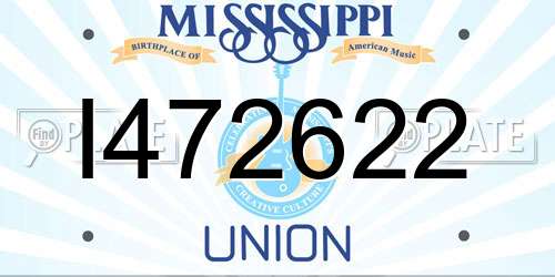 I472622 Mississippi License Plate