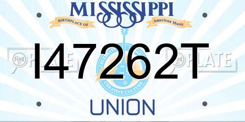 I47262T Mississippi License Plate