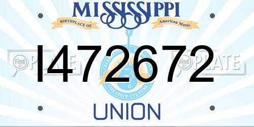 I472672 Mississippi License Plate