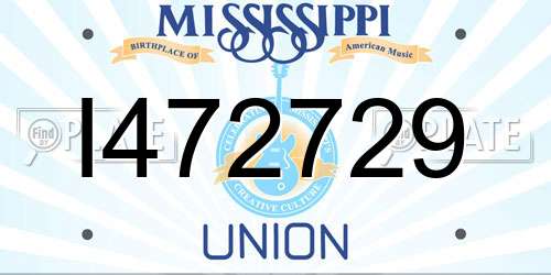 I472729 Mississippi License Plate