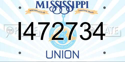 I472734 Mississippi License Plate