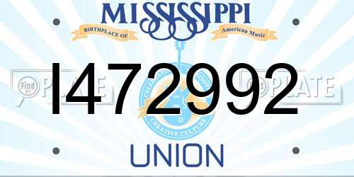 I472992 Mississippi License Plate