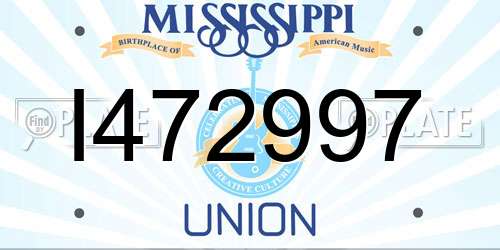 I472997 Mississippi License Plate