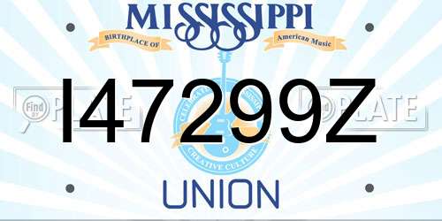 I47299Z Mississippi License Plate