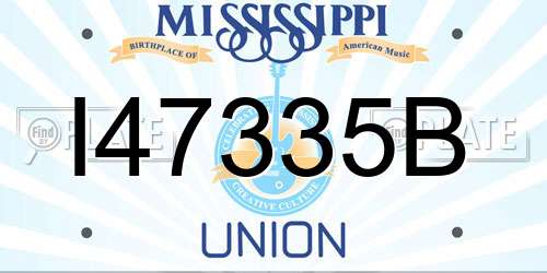I47335B Mississippi License Plate