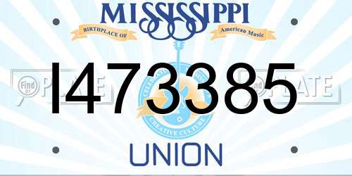 I473385 Mississippi License Plate