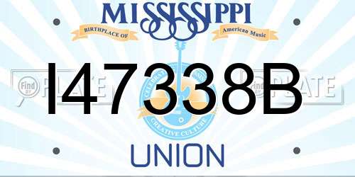 I47338B Mississippi License Plate