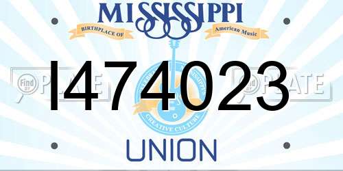 I474023 Mississippi License Plate