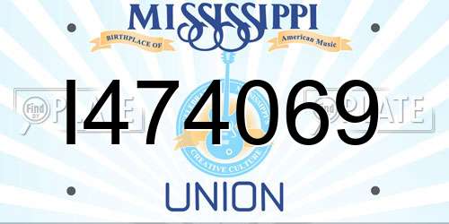 I474069 Mississippi License Plate