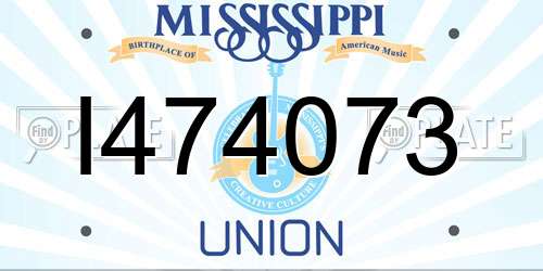 I474073 Mississippi License Plate
