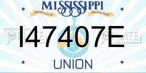 I47407E Mississippi License Plate