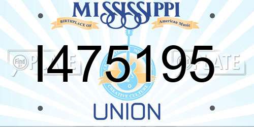 I475195 Mississippi License Plate