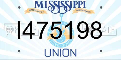 I475198 Mississippi License Plate