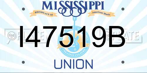I47519B Mississippi License Plate