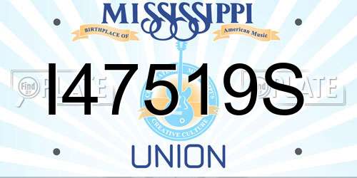 I47519S Mississippi License Plate