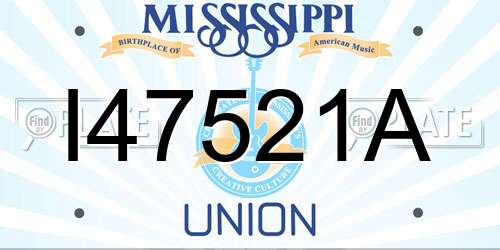 I47521A Mississippi License Plate