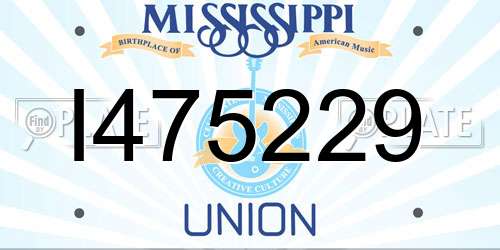 I475229 Mississippi License Plate