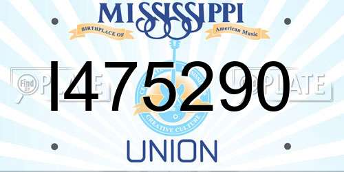 I475290 Mississippi License Plate