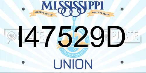 I47529D Mississippi License Plate