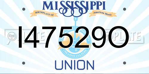I47529O Mississippi License Plate