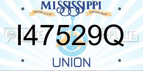I47529Q Mississippi License Plate