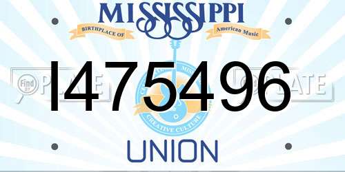 I475496 Mississippi License Plate