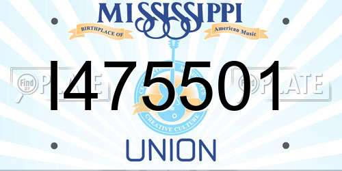 I475501 Mississippi License Plate