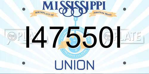 I47550I Mississippi License Plate