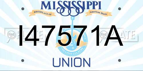 I47571A Mississippi License Plate