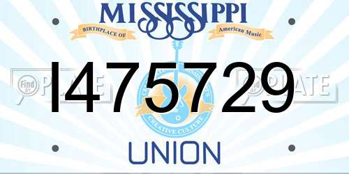 I475729 Mississippi License Plate