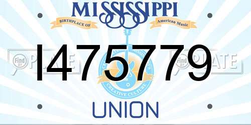 I475779 Mississippi License Plate