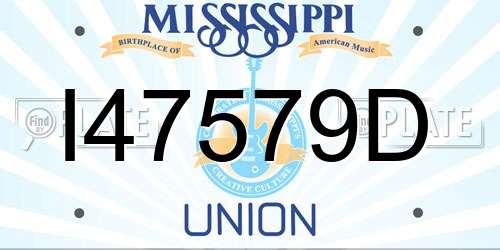 I47579D Mississippi License Plate