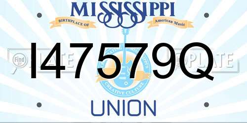 I47579Q Mississippi License Plate