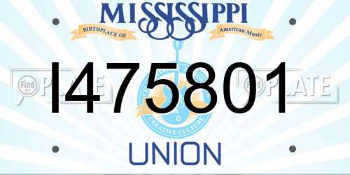 I475801 Mississippi License Plate