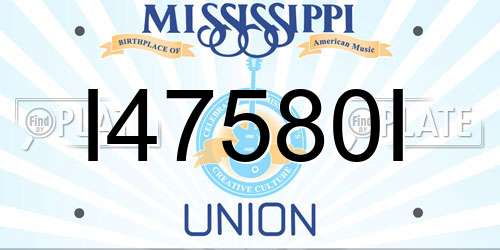 I47580I Mississippi License Plate