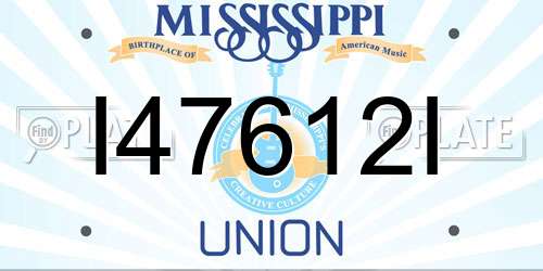 I47612I Mississippi License Plate