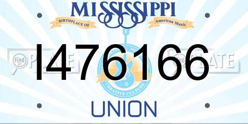 I476166 Mississippi License Plate