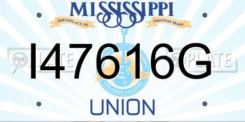 I47616G Mississippi License Plate